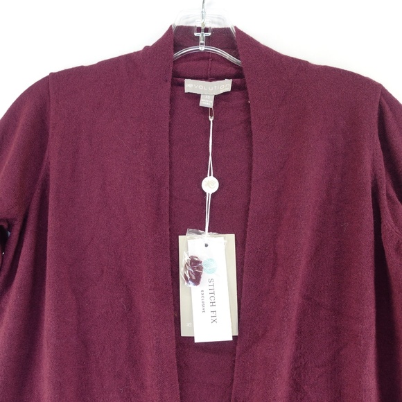 Stitch Fix Evolution Women's Cardigan 3/4 sleeves red maroon Size XS NWT - Picture 2 of 8